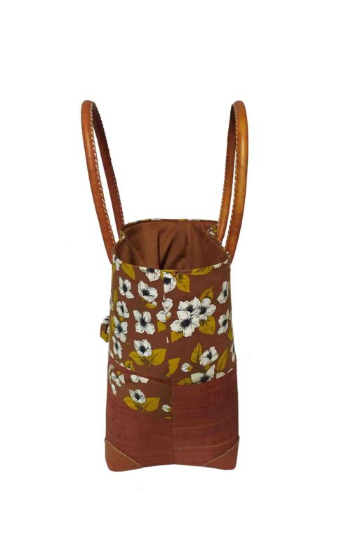 CABAS RAPHIA et TISSU CAMI CRT-006 CR <B>  Moyen modèle </B> – Image 3